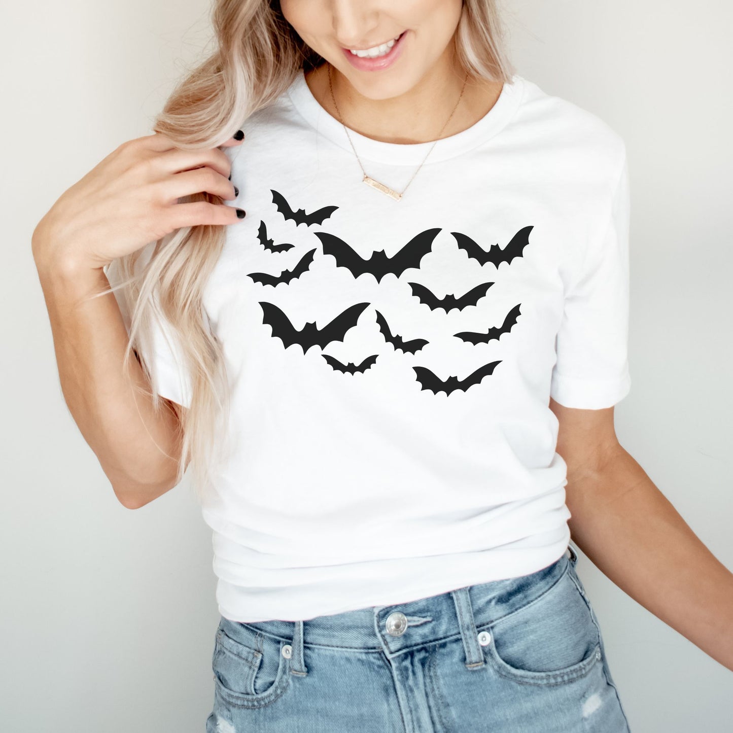 Bats Graphic Tee in White