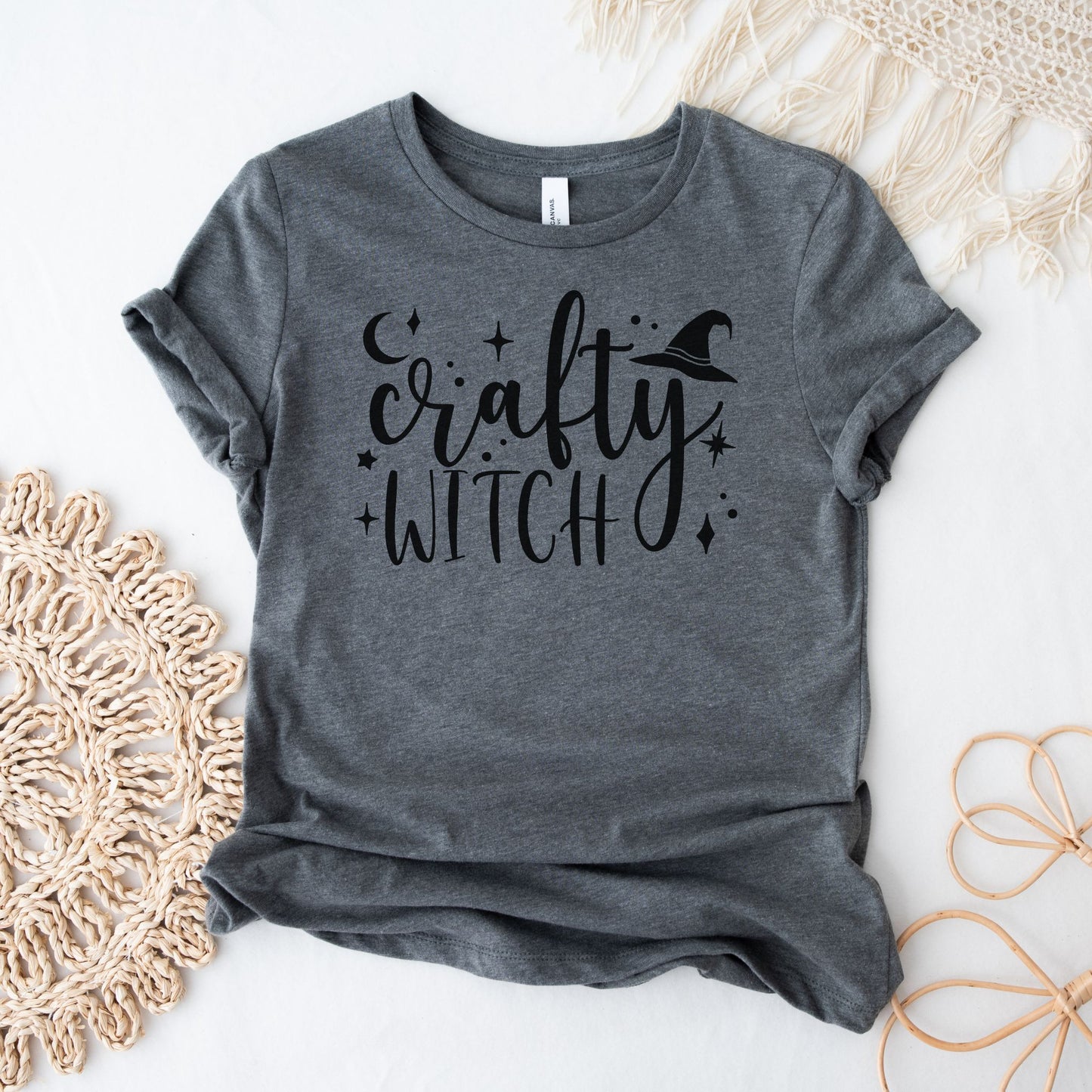 Crafty Witch Graphic Tee in Heather Deep