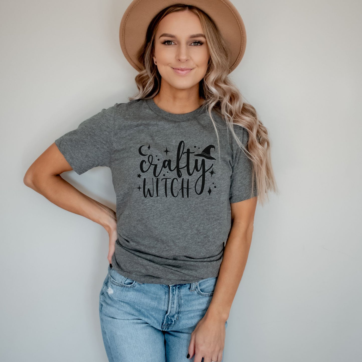 Crafty Witch Graphic Tee in Heather Deep