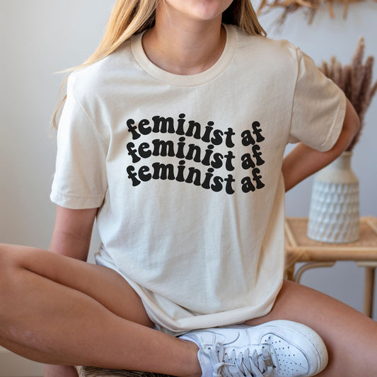Women's Feminist AF Graphic Tee in Natural