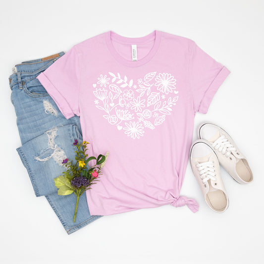 Spring Floral Heart Graphic Tee